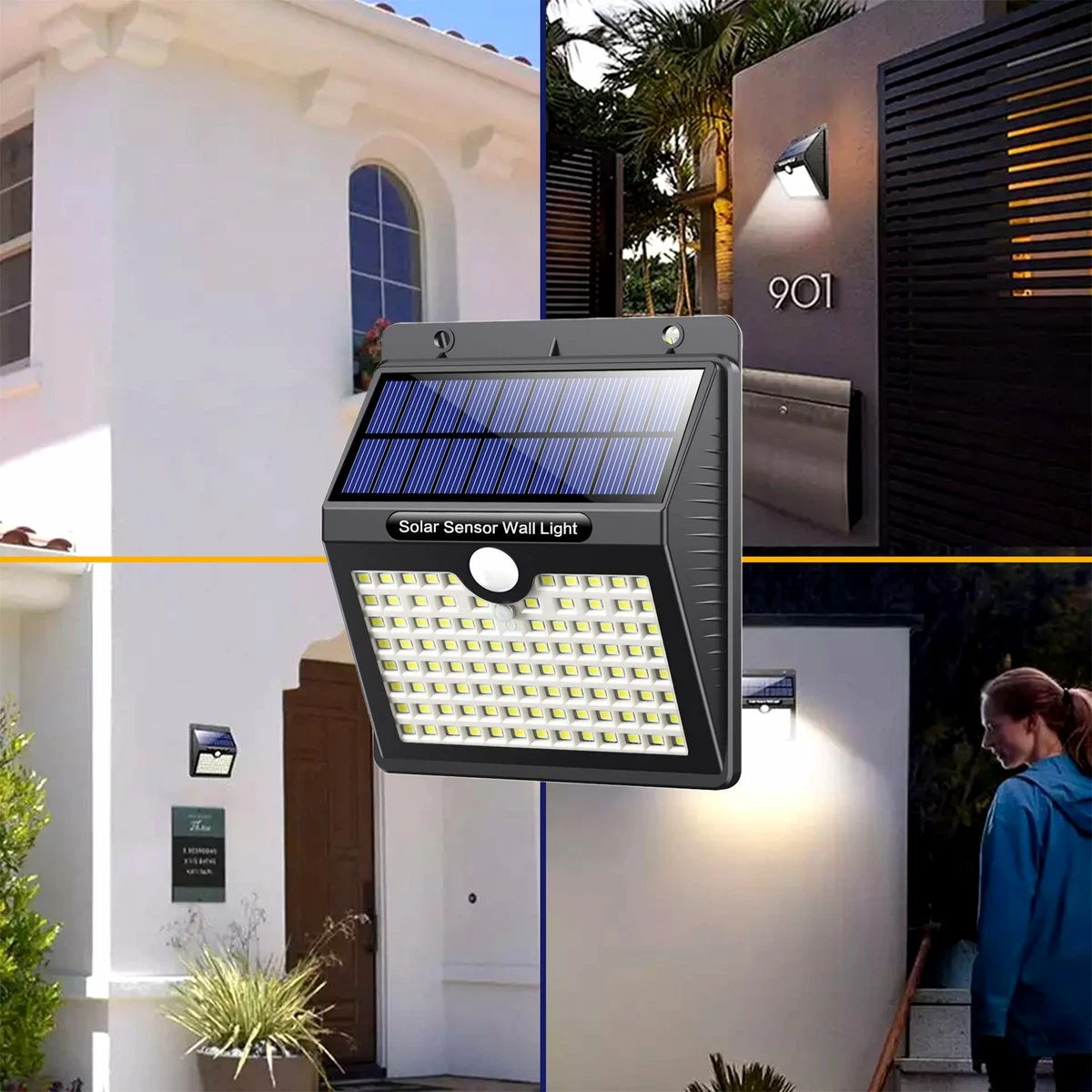 SANS MARQUE Lampe D'extérieur Solar Avec Détecteur De Mouvement - Lumière Wit - Eclairage De Jardin à L'énergie Solaire - Étanche IP65 - 2 Pièces - 97 LED - 2700K - Zwart 3 SANS MARQUE Lampe D'extérieur Solar Avec Détecteur De Mouvement - Lumière Wit - Eclairage De Jardin à L'énergie Solaire - Étanche IP65 - 2 Pièces - 97 LED - 2700K - Zwart – Image 3