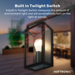 HOFTRONIC Applique LED Stella - Incl. Lampe E27 Avec Capteur Crépusculaire - Blanc Chaud 3000K - IP44 Idéal Comme éclairage Extérieur - Zwart -Glass Vases Boutique de vente 1200x1200 484