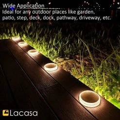 LACASA Lampe Solaire Extérieure De Jardin 24 LED 360 Degrés Lampadaire Solaire IP68 éclairage Paysager Marche/arrêt Automatique Pour Escaliers, Allée, Allée, Terrasse, Pont (lot De 4, Blanc Chaud, 3000K) -Glass Vases Boutique de vente 1200x1200 513
