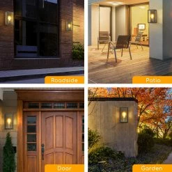 Aigostar LAMPE MURALE INDUSTRIELLE - RECTANGULAIRE NOIR - IP44 UTILISATION EXTÉRIEURE - CONNEXION E27 -Glass Vases Boutique de vente 1200x1200 576