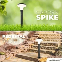 HOFTRONIC Layton - Lampadaire Solar à LED éclairage De Chemin 4,5W 3000K IP65 Brûle 12 Heures Sur Une Charge De Batterie - Éclairage De Jardin à énergie Solaire Lampe D'extérieur Solar -Glass Vases Boutique de vente 1200x1200 589