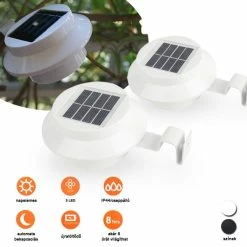 B-home-interieur.be Eclairage De Jardin - LAMPE SOLAIRE POUR BORDURE DE TOIT - Eclairage LED - 1 PAIRE = 2 PIECES - Blanc