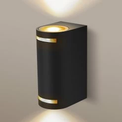 Aigostar 10BJ1 - Applique - Ø 6,9 Cm - Raccord GU10 - IP54 - Spot Mural - Lampe D'extérieur - Sans Source Lumineuse - Zwart