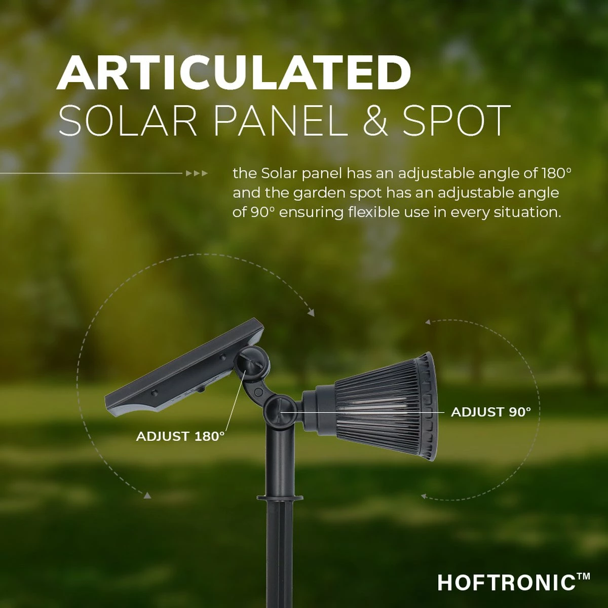 HOFTRONIC Bend - Spot Solar LED - 6000K - Blanc Lumière Du Jour - Etanche IP65 - Spot De Jardin Lampe D'extérieur Spot Au Sol à énergie Solaire 11 HOFTRONIC Bend - Spot Solar LED - 6000K - Blanc Lumière Du Jour - Etanche IP65 - Spot De Jardin Lampe D'extérieur Spot Au Sol à énergie Solaire – Image 11