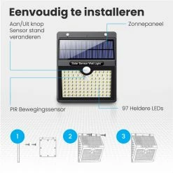 Auronic Lampe D' Extérieur Solar LifeGoods Avec LifeGoods De Mouvement - 97 LED - Lumière Wit - Éclairage De Jardin à L'énergie Solaire - Étanche IP65 - Pour Jardin/ Mur / Allée - 2 Pièces -Glass Vases Boutique de vente 1200x1200 674