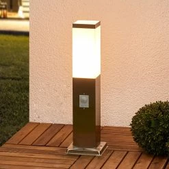 Lindby - Lampe D'extérieur - 1lumière - Acier Inoxydable, Polycarbonate - H: 45 Cm - E27 - Acier Inoxydable, Blanc -Glass Vases Boutique de vente 1200x1200 685