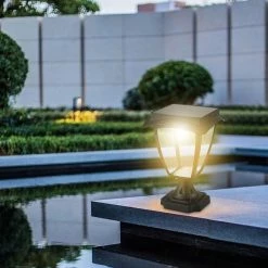 V-tac VT-983 Sevilla Solar Piédestal - Énergie Solaire - Lampe LED - 2 Couleurs De Lumière -Glass Vases Boutique de vente 1200x1200 687