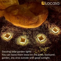 LACASA Lampadaire Solaire IP68 étanche à L'énergie Solaire Avec Lampe De Sécurité Marche/arrêt Automatique Pour Jardin Escalier Allée Allée Patio Pont (lot De 4 Blanc Chaud 3000 K) -Glass Vases Boutique de vente 1200x1200 776