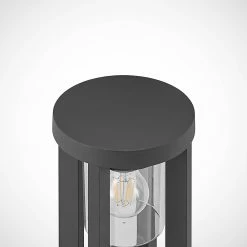 Lucande - Lampe Sur Pied - 1 Lumière - Aluminium, Plastique - H : 42 Cm - E27 - Gris Foncé (RAL 840-M), Clair -Glass Vases Boutique de vente 1200x1200 838