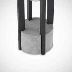 Lucande - Lampe Sur Pied - 1 Lumière - Aluminium, Plastique - H : 42 Cm - E27 - Gris Foncé (RAL 840-M), Clair -Glass Vases Boutique de vente 1200x1200 839