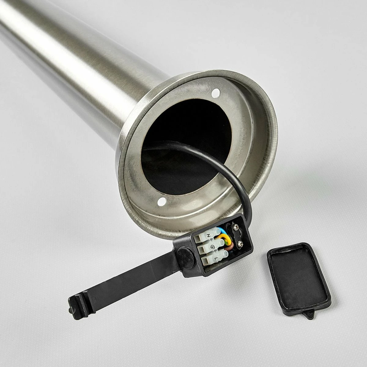 Lindby - Lampe D'extérieur - 1lumière - Acier Inoxydable, Polycarbonate - H: 110 Cm - E27 - Acier Inoxydable, Blanc 6 Lindby - Lampe D'extérieur - 1lumière - Acier Inoxydable, Polycarbonate - H: 110 Cm - E27 - Acier Inoxydable, Blanc – Image 6