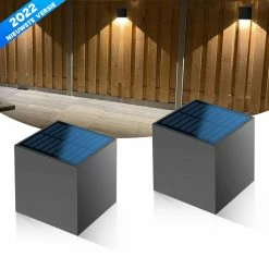 Luminize Éclairage Solar De Jardin Avec Capteur Crépusculaire - 2 Pièces - Lampe D'extérieur Avec Capteur Jour Et Nuit - Lampes De Clôture