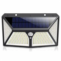 Auronic Lampe D' Extérieur Solar LifeGoods Avec LifeGoods De Mouvement - 180 LED - Lumière Wit - Éclairage Solaire De Jardin - Étanche IP65 - Pour Jardin/ Mur / Allée