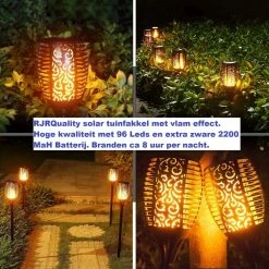 SANS MARQUE RJRQuality Éclairage De Jardin à Flamme De Torche Solaire Sur énergie Solaire Éclairage Extérieur Torches De Jardin Lampe De Jardin Extérieur 96 Led Set 4 Pièces. -Glass Vases Boutique de vente 1200x1200 978