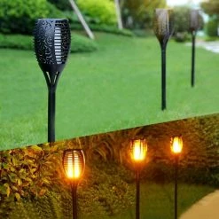 SANS MARQUE RJRQuality Éclairage De Jardin à Flamme De Torche Solaire Sur énergie Solaire Éclairage Extérieur Torches De Jardin Lampe De Jardin Extérieur 96 Led Set 4 Pièces. -Glass Vases Boutique de vente 1200x1200 982