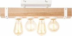 BRILLIANT Lampe Plafonnier En Wood White 4 Lumières Béton / Bois Blanc Clair | 4x A60, E27, 30W, Convient Aux Ampoules Standard (non Incluses) | Échelle De A ++ à E. | Convient Aux Lampes LED -Glass Vases Boutique de vente 1200x610