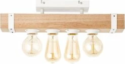 BRILLIANT Lampe Plafonnier En Wood White 4 Lumières Béton / Bois Blanc Clair | 4x A60, E27, 30W, Convient Aux Ampoules Standard (non Incluses) | Échelle De A ++ à E. | Convient Aux Lampes LED -Glass Vases Boutique de vente 1200x611 1