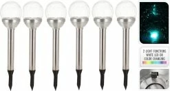 Pro Garden - Lampe Solaire Avec Boule De Verre - Lampe De Jardin - Éclairage De Jardin - 6 Pièces