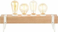 Lampe De Table Brilliant "Whitewood" 4 Lumières Bois / Blanc