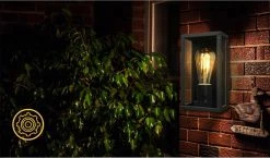 Aigostar LAMPE MURALE INDUSTRIELLE - RECTANGULAIRE NOIR - IP44 UTILISATION EXTÉRIEURE - CONNEXION E27 -Glass Vases Boutique de vente 1200x703