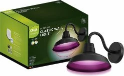 Calex Smart Outdoor LED Lampe D'extérieur - Applique Classique Intelligente - Lumière RVB Et Blanc Chaud - Eclairage Extérieur - 4W - Noir