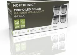 HOFTRONIC - 4x Lampe D'extérieur Solar - Convient Pour Clôture, Façade Et Allée - Avec Interrupteur Crépusculaire - étanche IP65 - 3000K Blanc Chaud - Éclairage De Jardin à L'énergie Solaire -Glass Vases Boutique de vente 1200x855