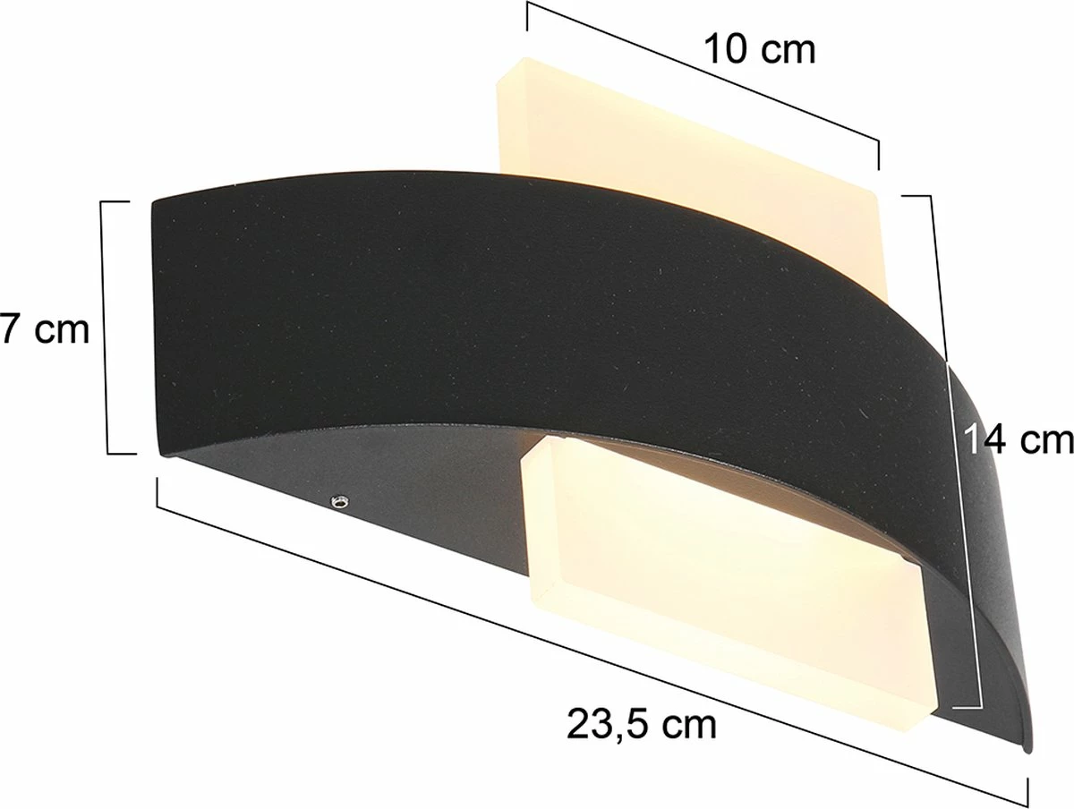 Lampe D'Extérieur Moderne - Steinhauer - Glas - Moderne - LED - L: 23,5cm - Pour Extérieur - Salon - Salle à Manger - Zwart 8 Lampe D'Extérieur Moderne - Steinhauer - Glas - Moderne - LED - L: 23,5cm - Pour Extérieur - Salon - Salle à Manger - Zwart – Image 8