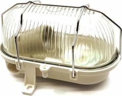 ELEKTROFIX Bulleye / Lampe D'écurie / Lampe De Ponçage - étanche Aux éclaboussures - E27 - Max 60W - Verre De Sécurité - IP44 - Blanc