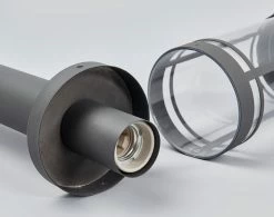 Lindby - Lampe Sur Pied - 1lumière - Acier Inoxydable, Polycarbonate - H: 80 Cm - E27 - Gris Foncé, Transparent -Glass Vases Boutique de vente 1200x947