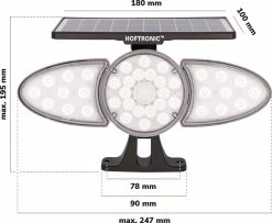 HOFTRONIC Fulco - Applique Solar LED - Détecteur De Mouvement Et Interrupteur Crépusculaire - 6000K Blanc Clair - Lampe D'extérieur Solaire - Wintersolar -Glass Vases Boutique de vente 1200x986 1