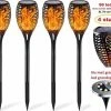 SANS MARQUE RJRQuality Éclairage De Jardin à Flamme De Torche Solaire Sur énergie Solaire Éclairage Extérieur Torches De Jardin Lampe De Jardin Extérieur 96 Led Set 4 Pièces.