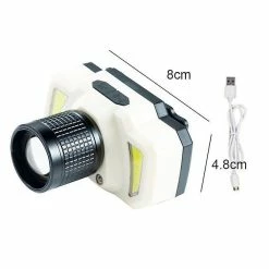 Mickcara Phare à LED Lampe De Poche Usb Rechargeable Lampe Frontale Torche étanche Pour Le Camping Randonnée à L’extérieur