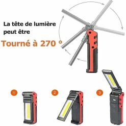 GHCD Lampe De Travail Rechargeable USB, Torche Torche Cob, Lampe D’inspection Led Avec Base Magnétique (1 Pc) -Glass Vases Boutique de vente 166935610 max