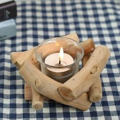 Unbranded Bougie Diy Porte-lampe En Verre Délicat Artisanat Mariage Maison Décoration Romantique Fait Main Art Portable Bâton En Bois -Glass Vases Boutique de vente 170665240 max