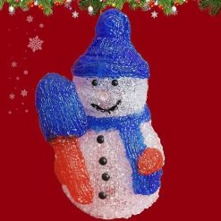 High-great Tech Bonhomme De Neige 3d Acrylique 16 Led Lumières Cartoon Lampe Décoration De Noël Mariage Stéréo String -Glass Vases Boutique de vente 183054196 max