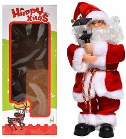Unbranded Chanter Danser Le Père Noël, Chant électrique Chanter Danser Poupée à Piles Père Noël Musical Avec Lampe Décorations De Noël