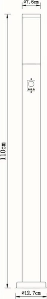 Globo Éclairage Extérieur Avec Prise Pour L'extérieur | 110 Cm | ACIER INOXYDABLE | 2 Prises | Lampe D'extérieur | Anthracite 4 Globo Éclairage Extérieur Avec Prise Pour L'extérieur | 110 Cm | ACIER INOXYDABLE | 2 Prises | Lampe D'extérieur | Anthracite – Image 4