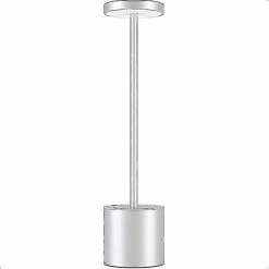 Unbranded Veilleuses Éclairage Ambiant Sans Fil LED Lampe De Table Portable USB Rechargeable Argent