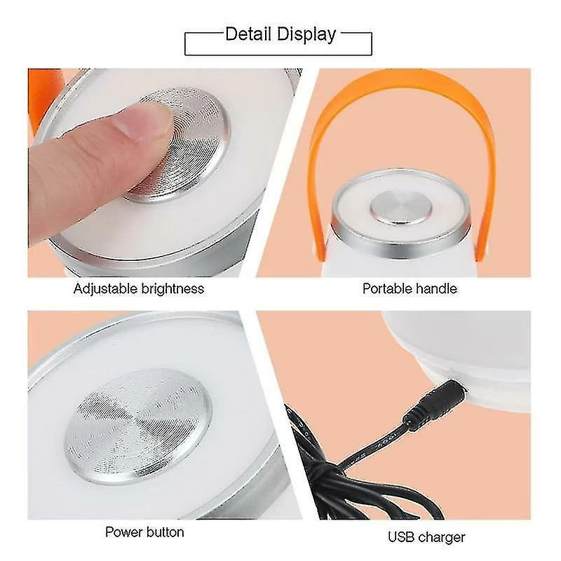 HSKMALL Lampes De Camping Lanternes Usb Rechargeable Touch Control Camping Lampe De Chevet Belle Veilleuse Portable Sans Fil 3w 4 HSKMALL Lampes De Camping Lanternes Usb Rechargeable Touch Control Camping Lampe De Chevet Belle Veilleuse Portable Sans Fil 3w – Image 4