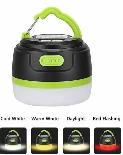 HSKMALL Lampes De Camping Lanternes Rechargeables Led Lampe De Lanterne De Camping Avec Base Magnétique à Crochet Rétractable