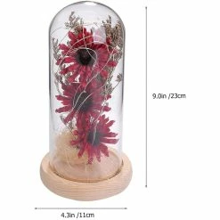 Yskaze Lampe De Fleur Enchantée, Tournesol Artificiel Dans Un Dôme En Verre, Lampe à Fleurs à Led Pour La Saint-Valentin Fête Des Mères