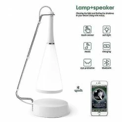 Unbranded Lumières De Nuit Éclairage Ambiant Audio LED Lampe De Bureau Interrupteur Tactile Dimmable Sans Fil