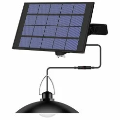 Sevenprin Jardin Balcon Suspendu Lampe Solaire Camping Extérieur Suspension Avec Panneau Solaire