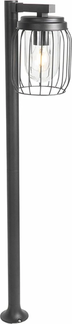 QAZQA Luc - Lampe D'extérieur Sur Pied Moderne | Lampadaire D'extérieur - 1 Lumière - H 100 Cm - Zwart - Éclairage Extérieur