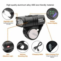 Unbranded Alloy Bike Front Light 6-mode Lampe 500 / 1000lm Super Bright Light Équipement De Sécurité - 1xt6 Perle, 6.5x2.3cm -Glass Vases Boutique de vente 275772734 max