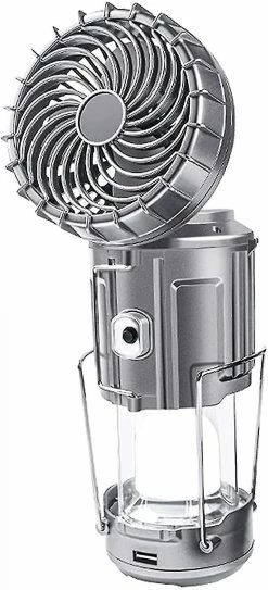 Mssugar Lanterne De Camping Solaire 6 En 1 Avec Ventilateur Led Hiking Light Lampe De Pêche En Plein Air Portable