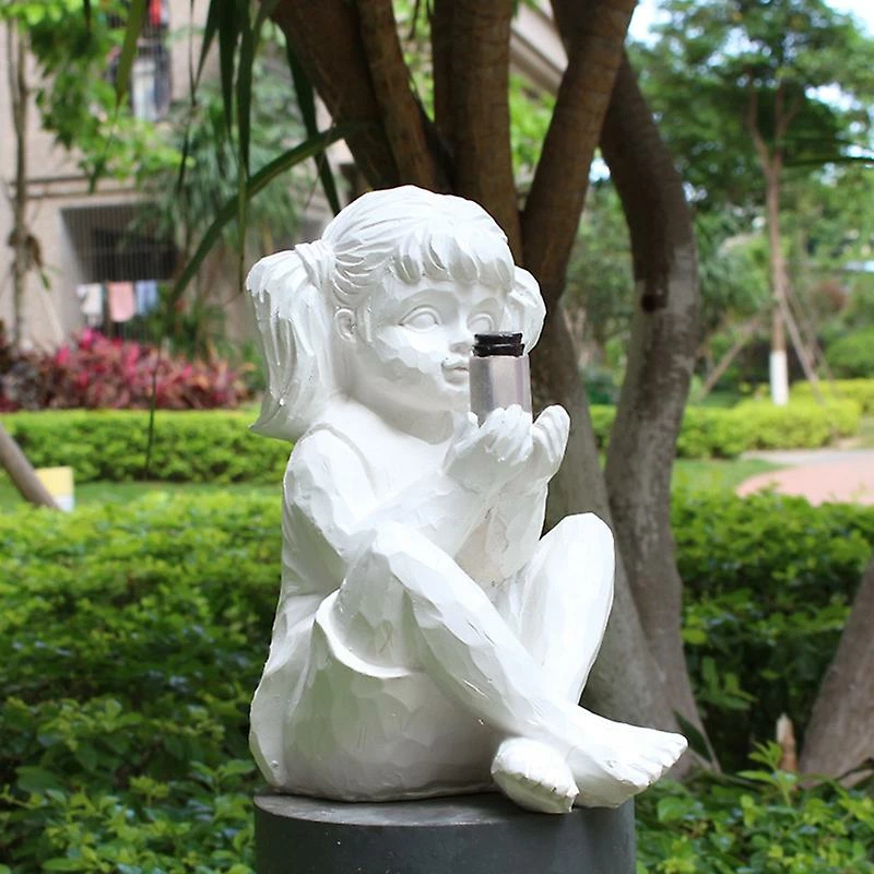 Cumdel Solar Boys Girls Statue Enfants Tenant Une Bouteille D’Éclairage Jardin Extérieur Imperméable Résine Lampe Ornement 2 Cumdel Solar Boys Girls Statue Enfants Tenant Une Bouteille D’Éclairage Jardin Extérieur Imperméable Résine Lampe Ornement – Image 2