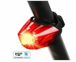 Unbranded Feu Arrière De Vélo, Feu Arrière De Vélo Usb Rechargeable Cob Led Lampe De Vélo Arrière, Modes Multi-éclairage, Imperméable à L’eau Antichoc (noir)