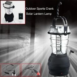 Unbranded Poignée Camping Lanternes Led Lampe Solaire Main Manivelle Imperméable Portable Lumière D’Urgence Noir -Glass Vases Boutique de vente 287314331 max