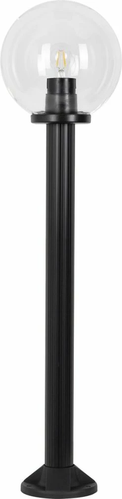 KS Verlichting - Globe 80r Clair Ø 30 - éclairage De Jardin - Lampe De Jardin - Mât Noir - Sphère Claire - Compatible LED